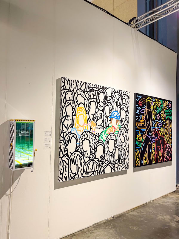 Paintings displayed at Carousel Fine Art's gallery both at the Palm Beach Modern and Contemporary art fair, 2022.