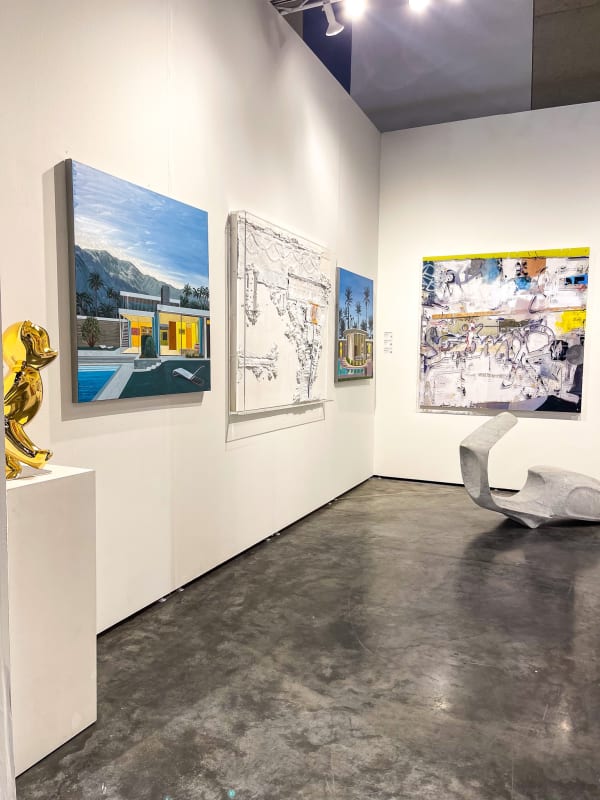 Paintings and sculptures displayed at Carousel Fine Art's gallery both at the Palm Beach Modern and Contemporary art fair, 2022.