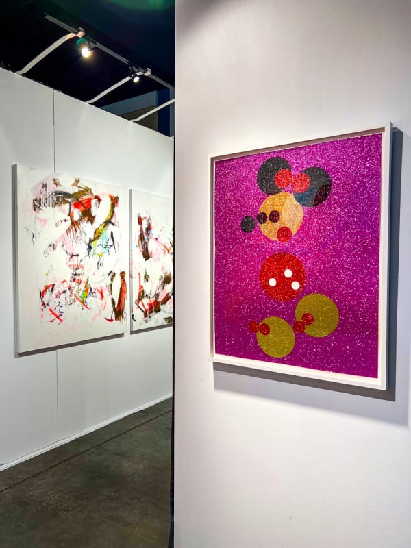 Paintings displayed at Carousel Fine Art's booth at the Palm Beach Show art fair, 2022.