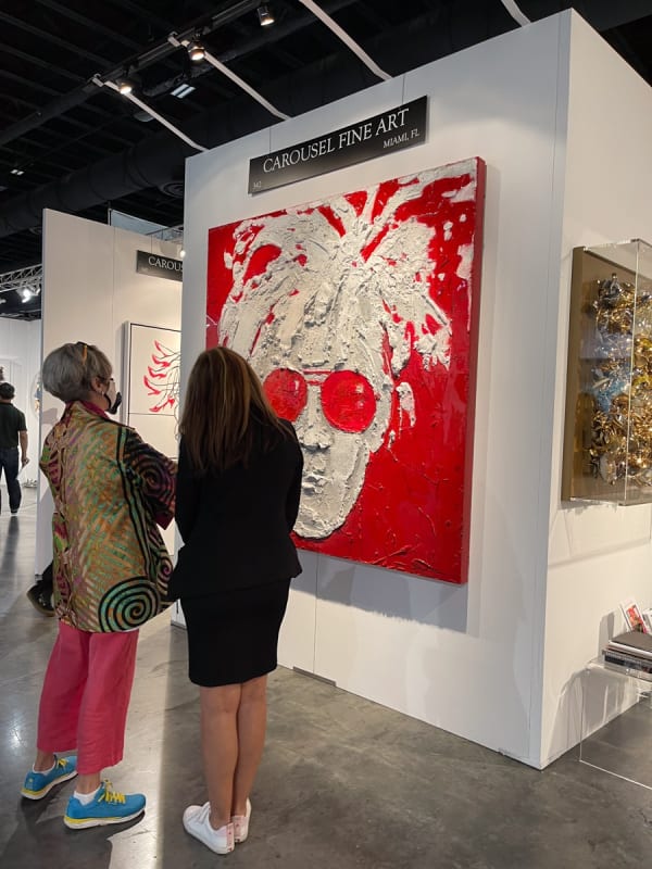 People at Carousel Fine Art's booth at the Palm Beach Show art fair, 2022.