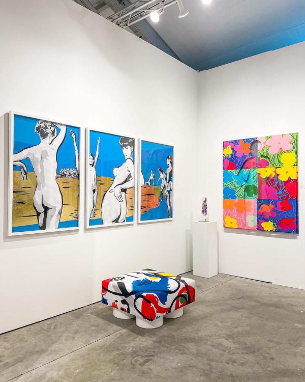 Paintings displayed at Carousel Fine Art's booth at the art fair, Context Art Miami 2022.