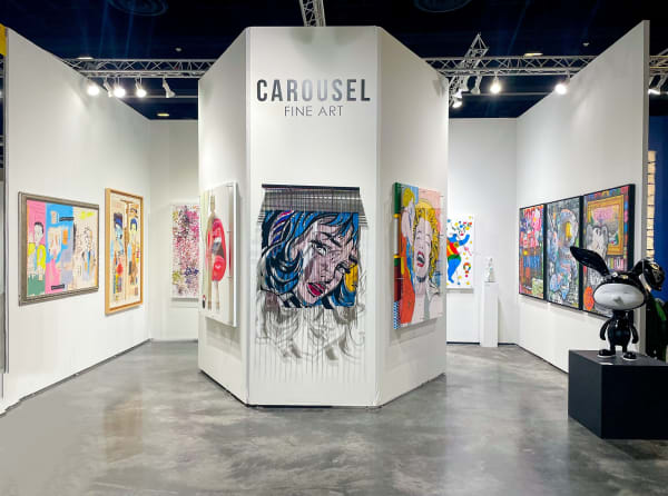 Paintings displayed at Carousel Fine Art's both at Art Palm Beach, art fair 2023.