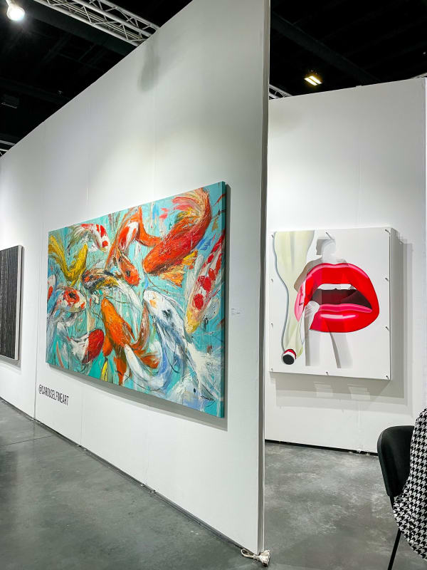 Paintings displayed at Carousel Fine Art's both at Art Palm Beach, art fair 2023.