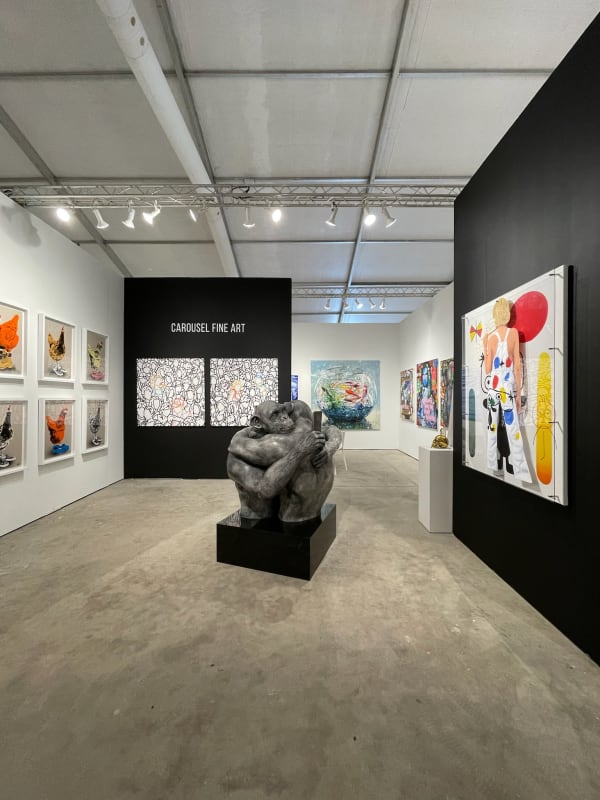 Paintings displayed at Carousel Fine Art's gallery both at Context Art Miami 2023.