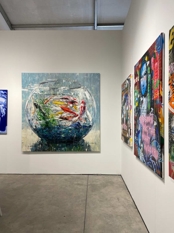 Paintings displayed at Carousel Fine Art's gallery both at Context Art Miami 2023.