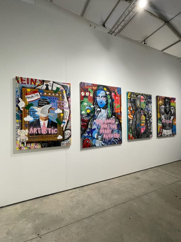 Paintings displayed at Carousel Fine Art's gallery both at Context Art Miami 2023.