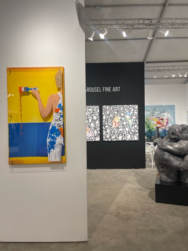 Paintings displayed at Carousel Fine Art's gallery both at Context Art Miami 2023.