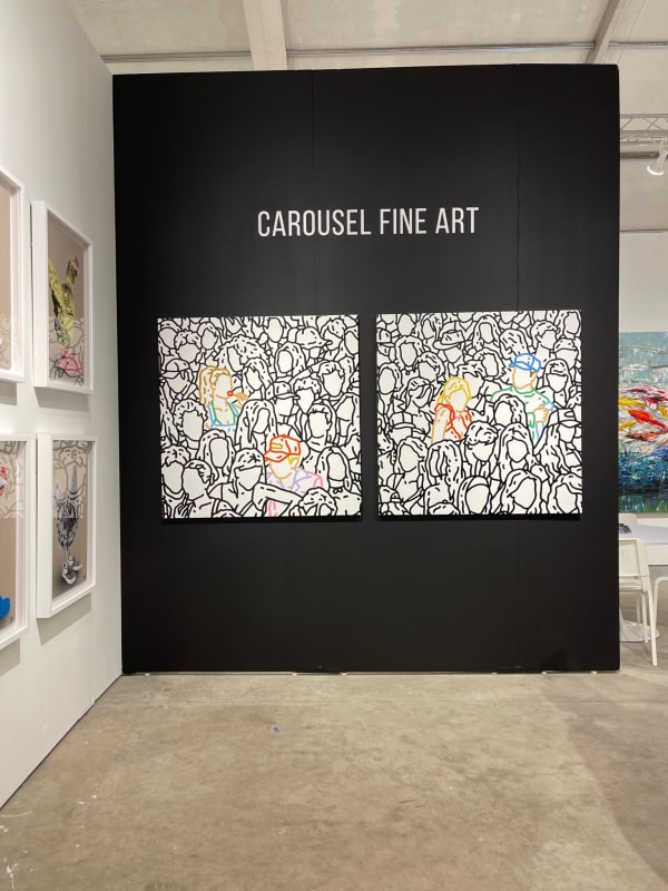 Paintings displayed at Carousel Fine Art's gallery both at Context Art Miami 2023.