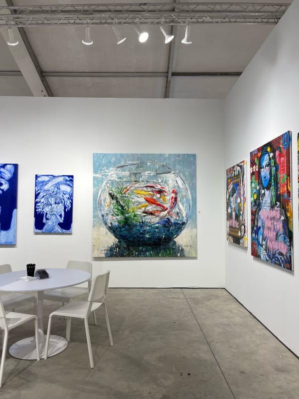 Paintings displayed at Carousel Fine Art's gallery both at Context Art Miami 2023.