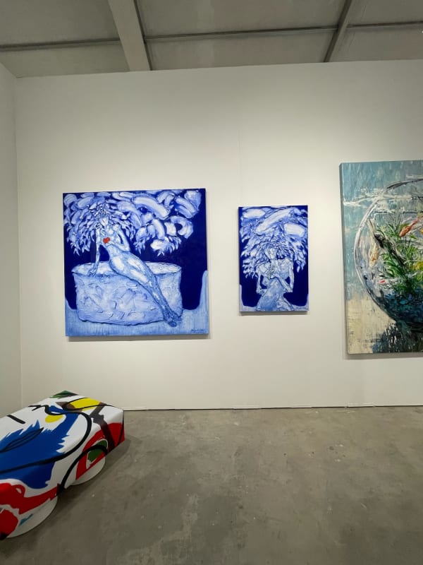 Paintings displayed at Carousel Fine Art's gallery both at Context Art Miami 2023.