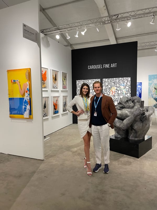 Paintings displayed at Carousel Fine Art's gallery both at Context Art Miami 2023.