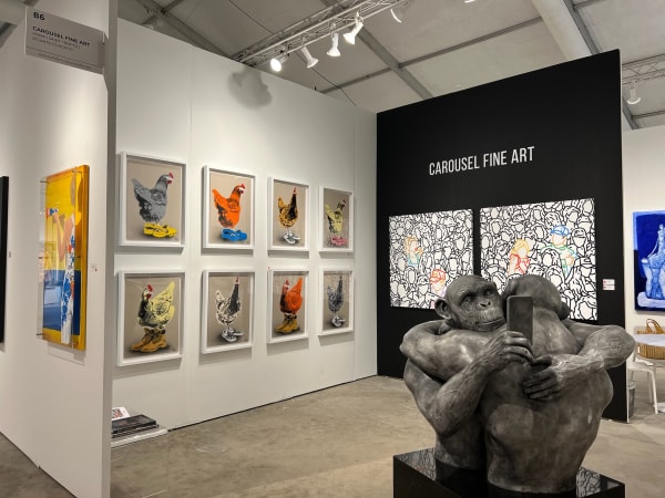 Paintings displayed at Carousel Fine Art's gallery both at Context Art Miami 2023.