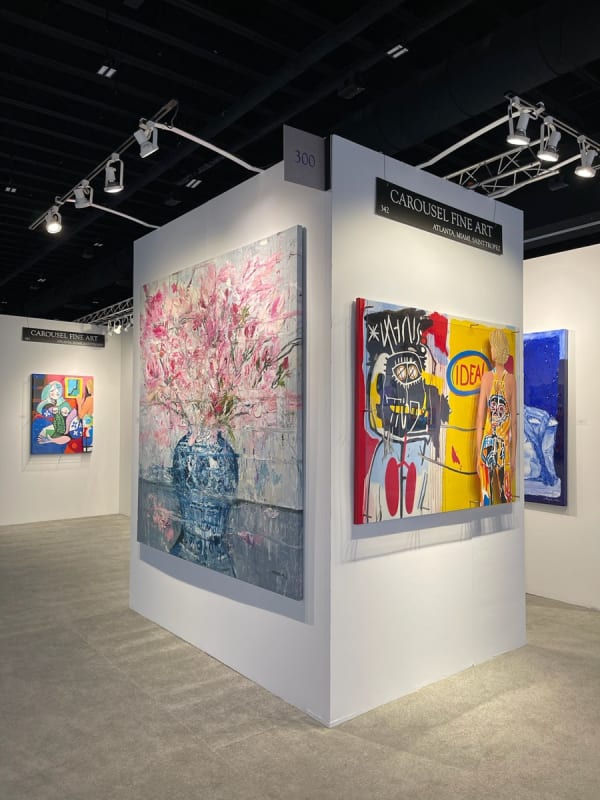 Paintings displayed at Carousel Fine Art's gallery both at the Palm Beach Show 2024.