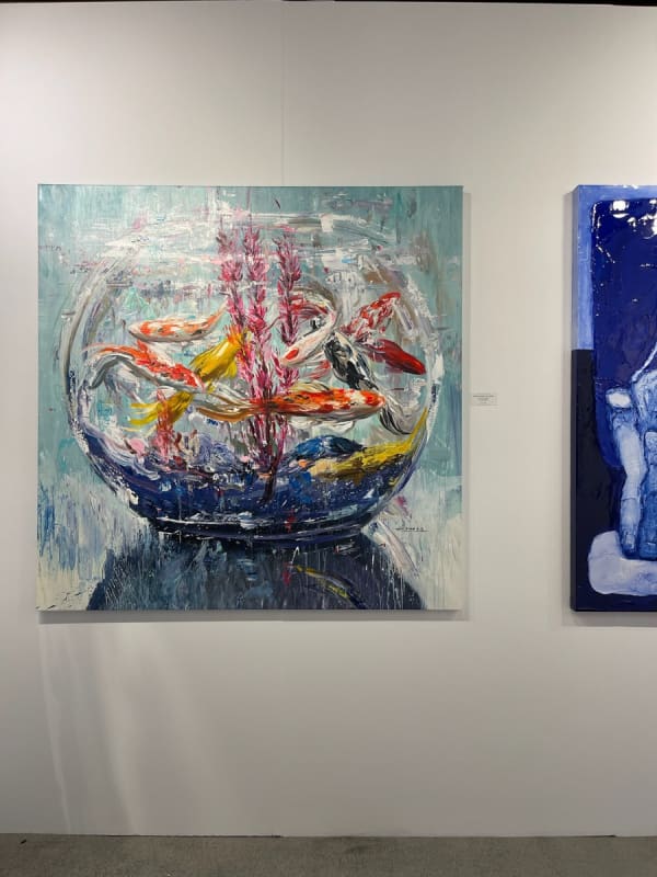 Paintings displayed at Carousel Fine Art's gallery both at the Palm Beach Show 2024.