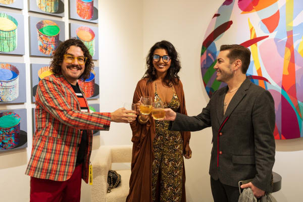 People in Carousel Fine Art's Miami gallery space during the Grand Opening.