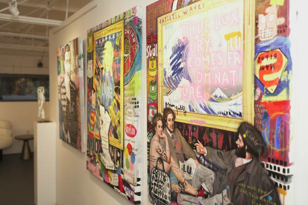 Paintings displayed in Carousel Fine Art's Miami gallery space during the Grand Opening.