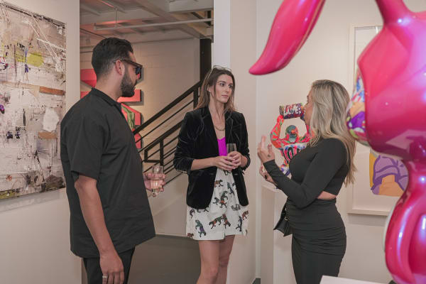 People in Carousel Fine Art's Miami gallery space during the Grand Opening.