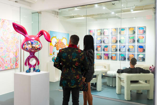 People in Carousel Fine Art's Miami gallery space during the Grand Opening.