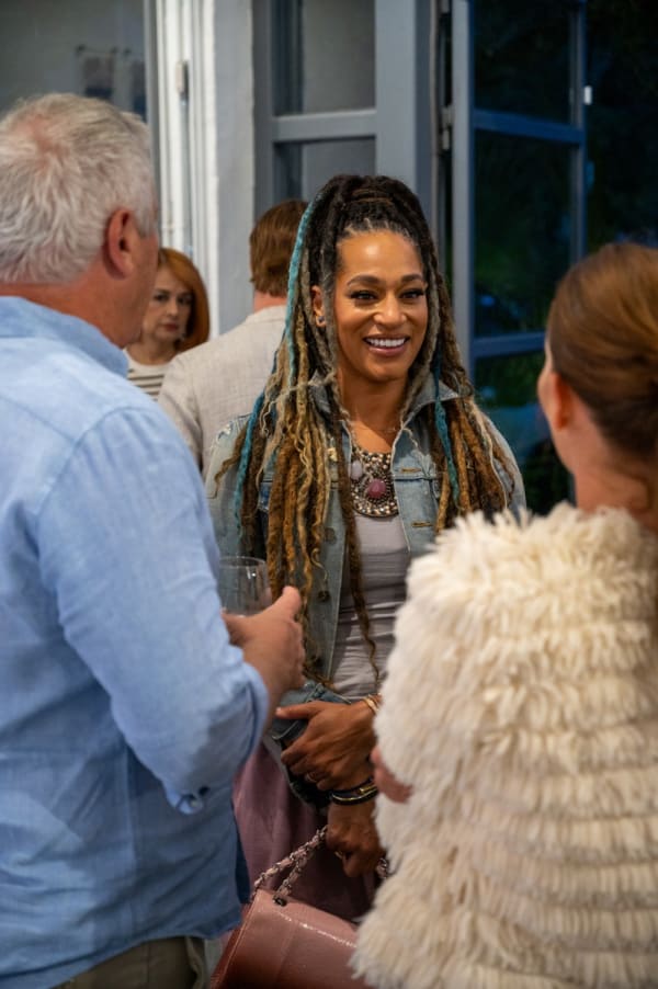 People at Carousel Fine Art's Miami gallery space for the exhibition, "If These Walls Could Talk."