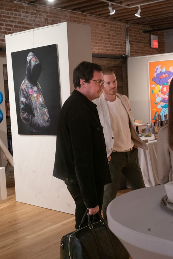 People in Carousel Fine Art's Chicago gallery space during the Chicago Grand Opening.