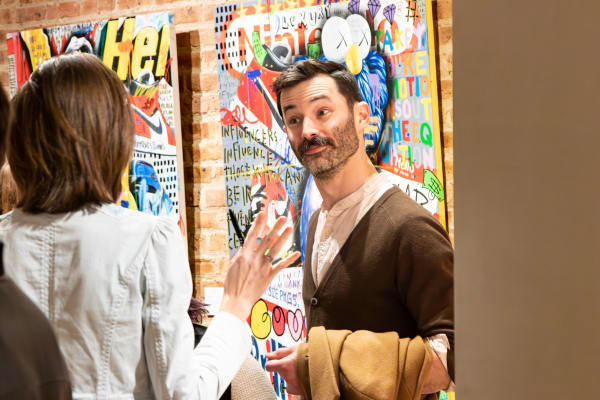 People in Carousel Fine Art's Chicago location during the Chicago Grand Opening.