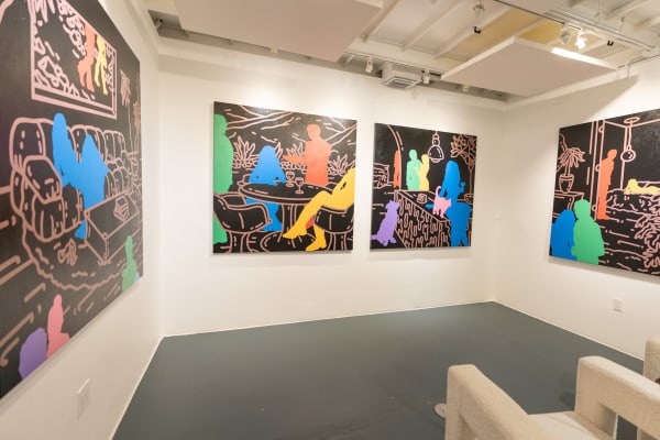 Carousel Fine Art's gallery space in Miami, FL during Chance Cooper's Spotlight Exhibition, "Between Me and You."