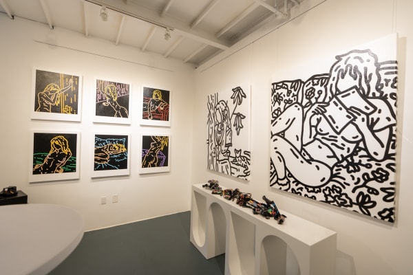 Carousel Fine Art's gallery space in Miami, FL during Chance Cooper's Spotlight Exhibition, "Between Me and You."