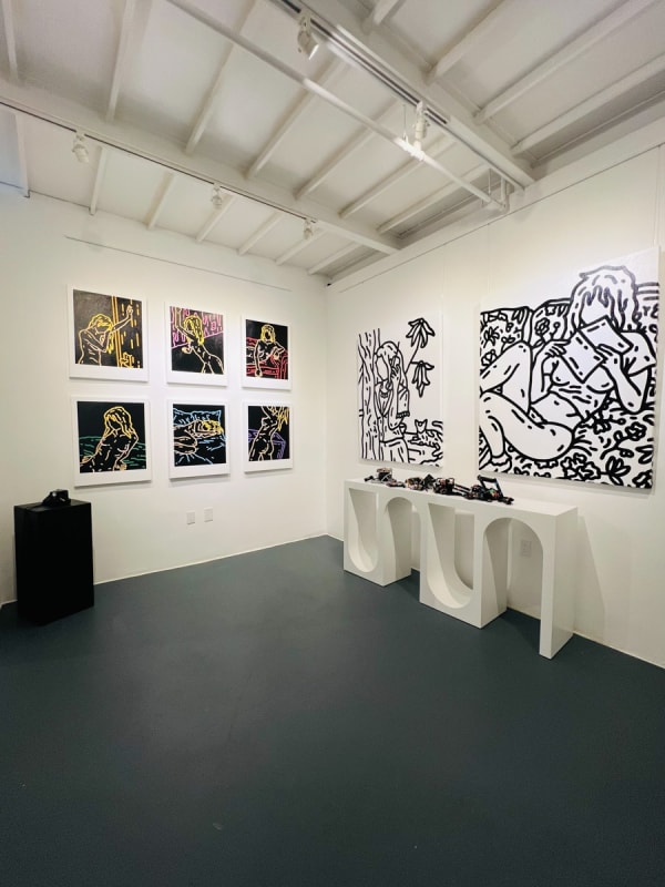 Carousel Fine Art's gallery space in Miami, FL during Chance Cooper's Spotlight Exhibition, "Between Me and You."