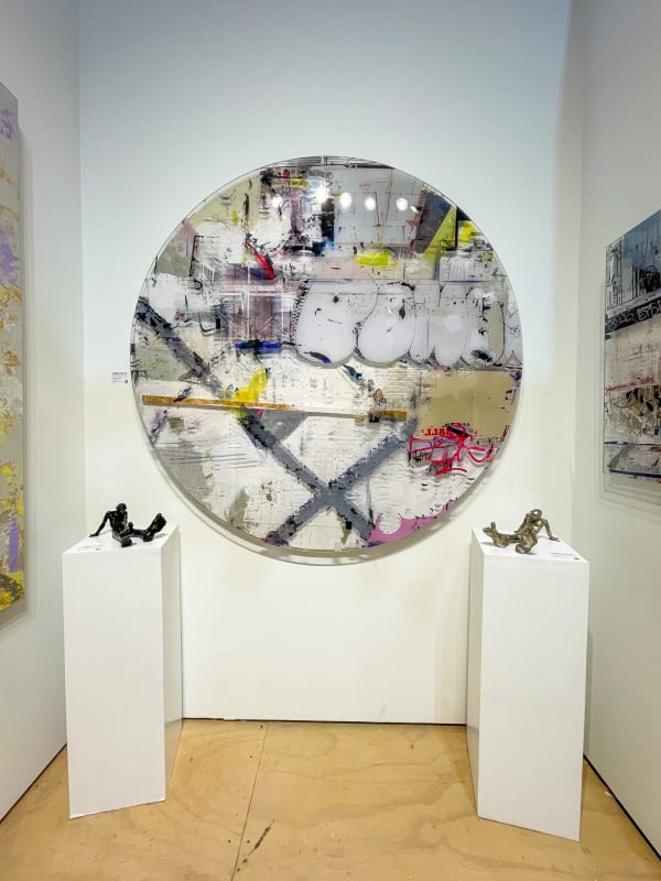 Paintings and sculptures displayed at Carousel Fine Art's gallery both at the Hampton's Art Market, 2021.