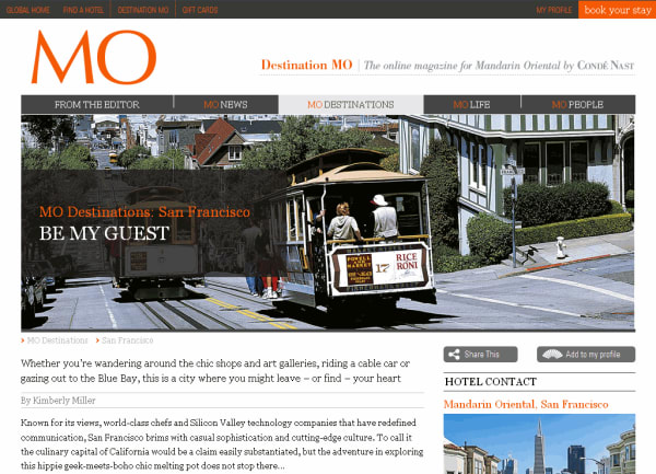 MO Destinations: San Francisco, Be My Guest