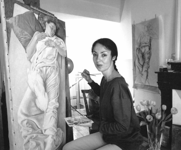 Francine Van Hove in her studio in 1989