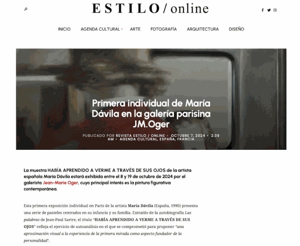 María Dávila, Revista Estilo, 2024