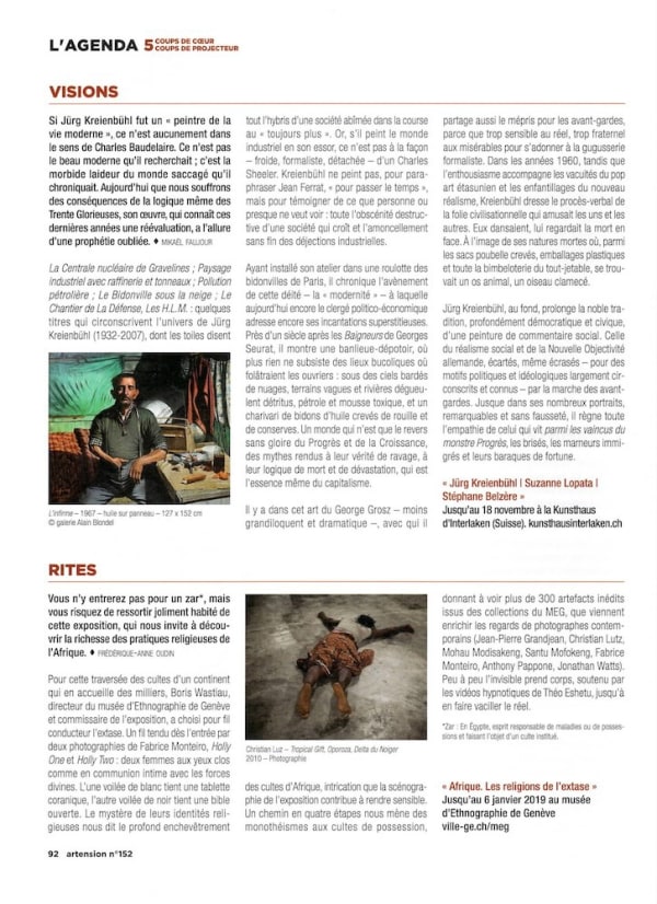 Jürg Kreienbühl, Artension, 2018