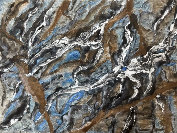 Bernard Garo, Glacier Evolution - Map #2, Retraction Series, 2025