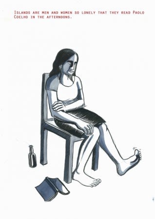 Sarnath Banerjee, Temporary Autonomous Zones, 2012 Ink and brush on paper, 20 x 16.5cm Courtesy of the Artist and Project 88, Mumbai