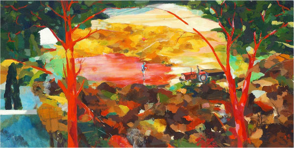 Mahesh Baliga, Hunted, Acrylic on Canvas, 60x 30 inches, 2011