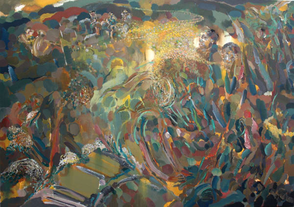 Amitesh Shrivastava, Greedy Seeds, Arcylic on Canvas, 7 x 5 ft, 2021