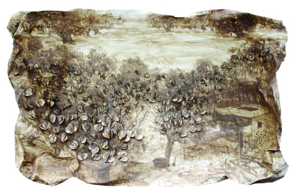 Dharmendra Prasad, Country – Why?, Mud on Paper, 5ft x 8ft, 2014