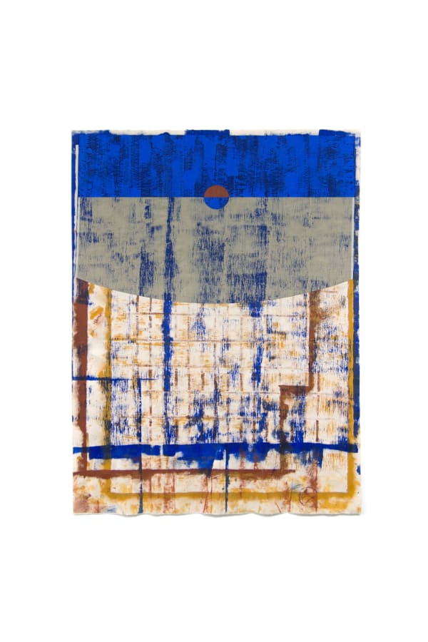 Neha Choksi, Mystic hand (ripples), Linen, canvas, pigments mined from earth, synthetic pigment, on a wood frame, 57 x 76 inches, 2020