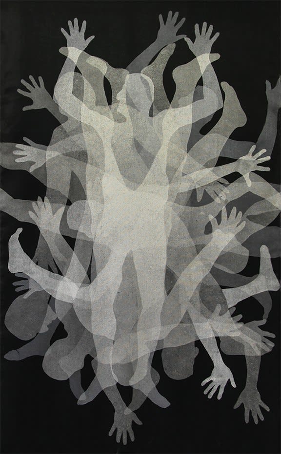 Sandeep Mukherjee, Body Diagram 5, Acrylic and acrylic ink on burlap, 60 x 96.25 inches, 2020
