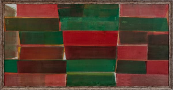 Velu Viswanadhan, Untitled, Casein on linen, 41.3 x 83.4 inches, 1991