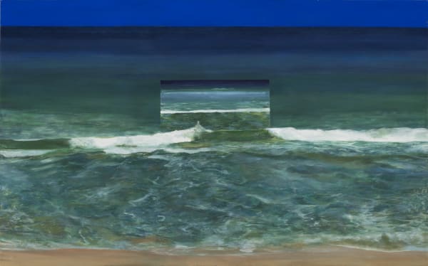 Mahesh Baliga, Birth of Sea, Casein on canvas, 96 x 60 inches, 2017