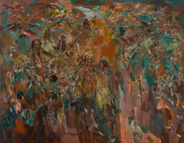Amitesh Shrivastava, Touch, Acrylic on canvas, 78 x 60 inches, 2017