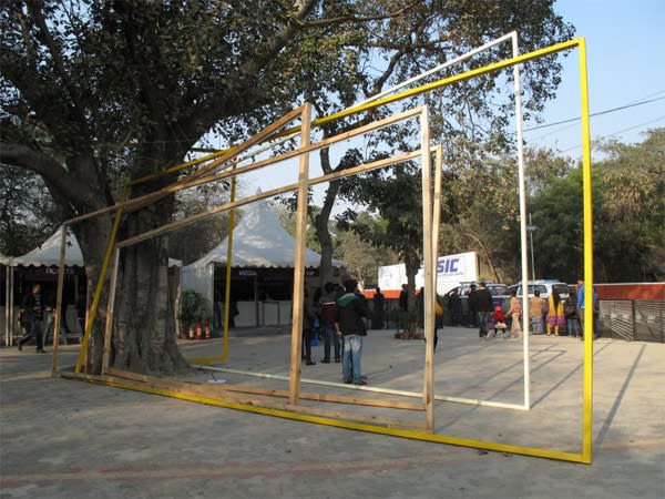 Zuleikha Chaudhari Nest Of Frames Site specific installation for the Creative India Foundation at the India Art Fair Varied