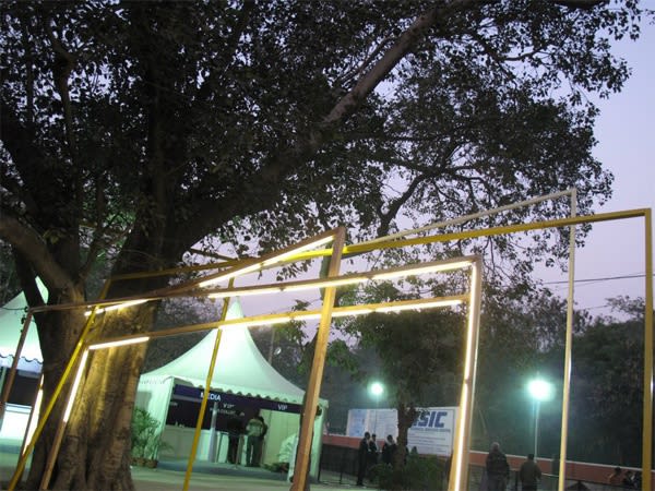 Zuleikha Chaudhari Nest Of Frames Site specific installation for the Creative India Foundation at the India Art Fair Varied