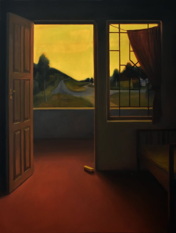 Tom Vattakuzhy, The Yellow Sky, Oil on canvas , 48 x 36 inches, 2020