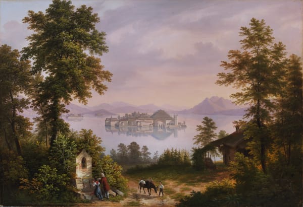 Philippe De Fegely (1790-1831) , Veduta dell'Isola Bella dal Lago Maggiore , 1820 circa