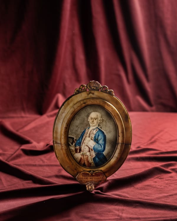 Scuola Napoletana XVIII Secolo , Ritratto del Cavalier Luigi Falconcini, colonnello al servizio di Napoleone , 1772