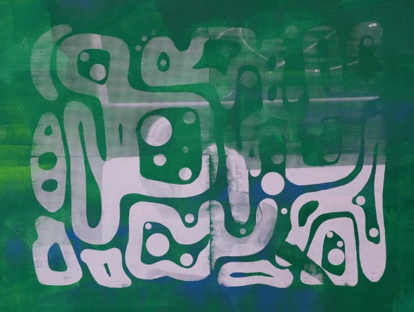 Memory of my 2 darlings in the sofa (with a black and white painting behind)