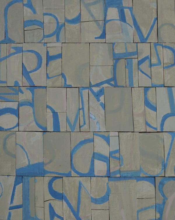 Blue Letter Construction Acrylic Paint On Discarded Timber 60 X48Cm 2010